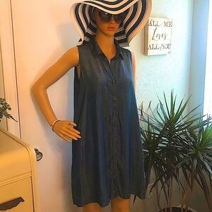Velvet Heart 100% Tencel Sleeveless Button Down Dress Size XS